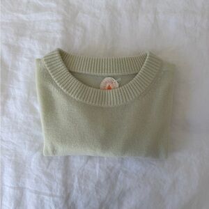 Jardin de Orangers Light Sage Crewneck Sweater - Soft Knit Pullover
